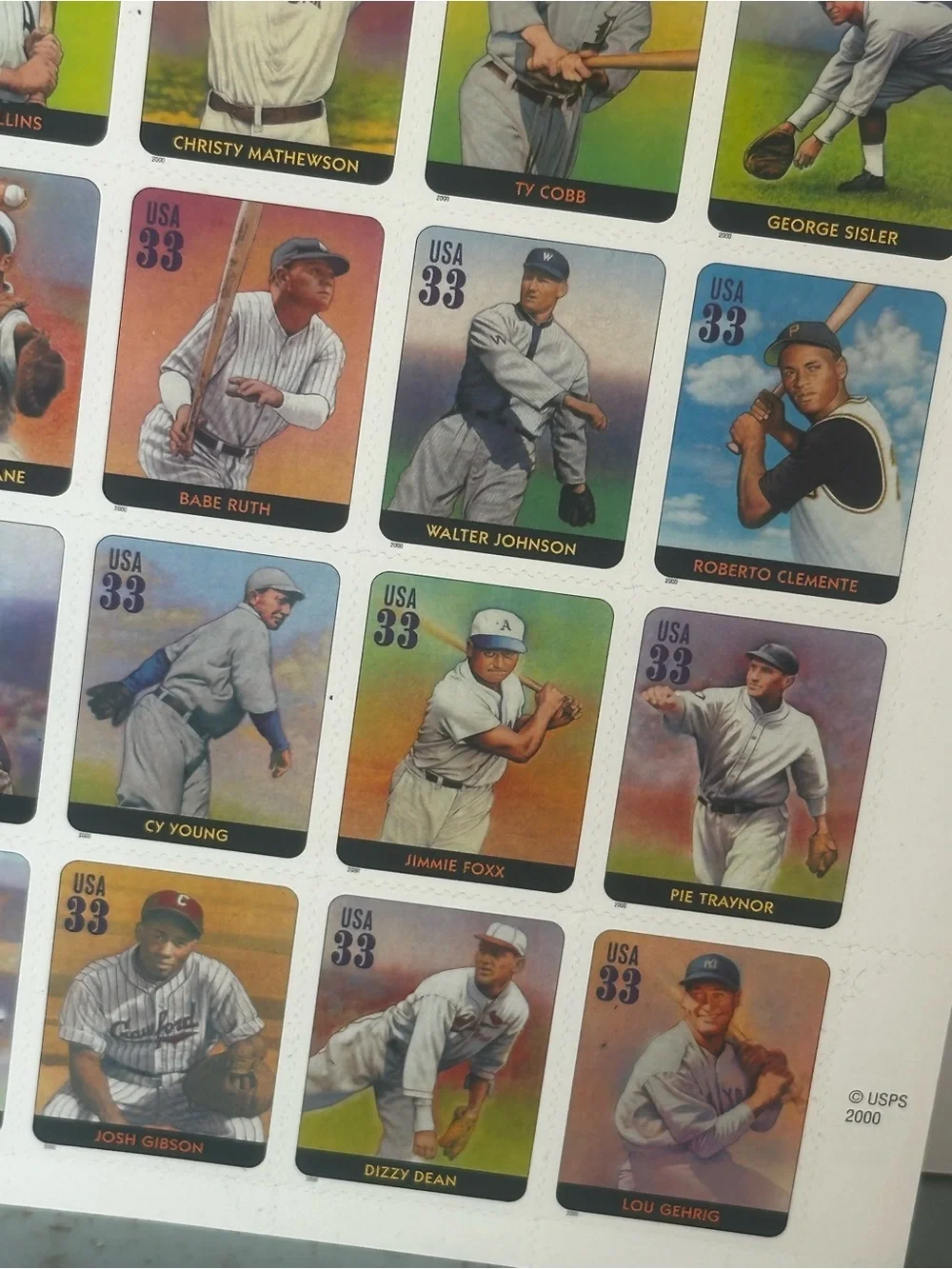 USPS 2000 Legends of Baseball Collectible Stamp Sheet COMPLETE